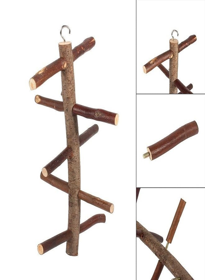 مجثم طيور خشبي طبيعي من SS Organic® لطحن مخالب الطيور، يُعلق داخل القفص، لعبة خشبية للأنشطة مناسبة للببغاوات الصغيرة والمتوسطة الحجم، مثل البادجي والكناري والكوكاتيل والكوكاتو والباراكيت. - Image 4
